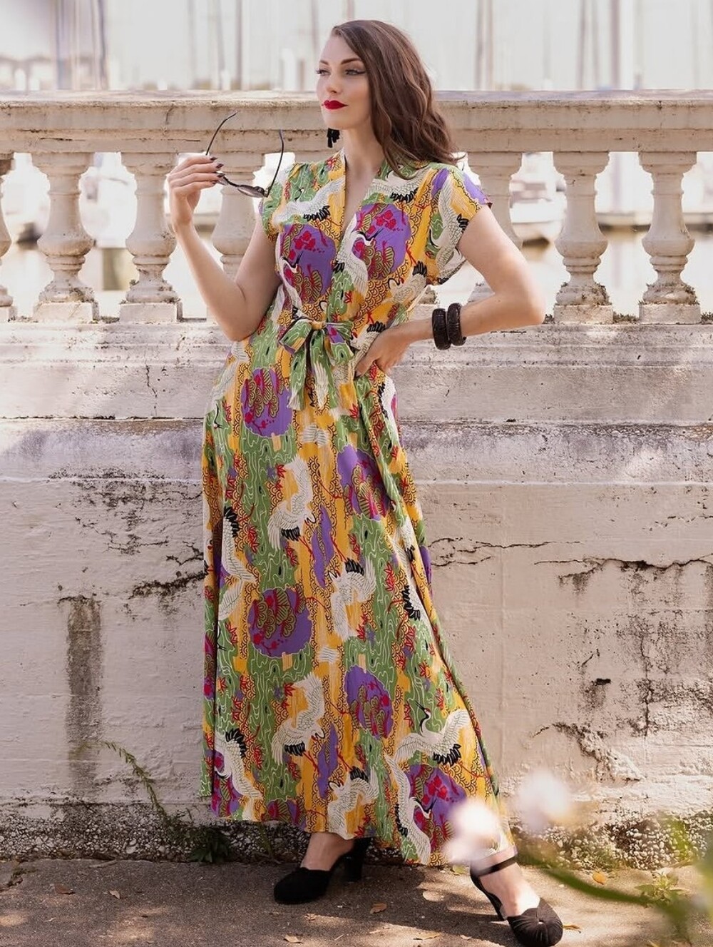 Seaside Dress Tropical Cranes Trashy Diva Size 10